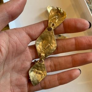 Kenneth Jay Lane Jewelry - Kenneth Jay Lane gold hammered layered earrings Kenneth Jay Lane Jewelry - Kenneth Jay Lane gold hammered layered earrings